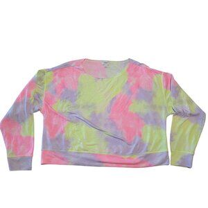 Jenni Intimates Womens Tie-Dye Pullover Sweatshirt Small